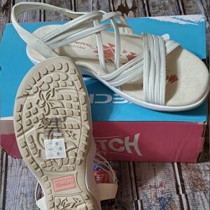 Skechers White Reggae Slim Sunnyside Summer Sandals Size 8